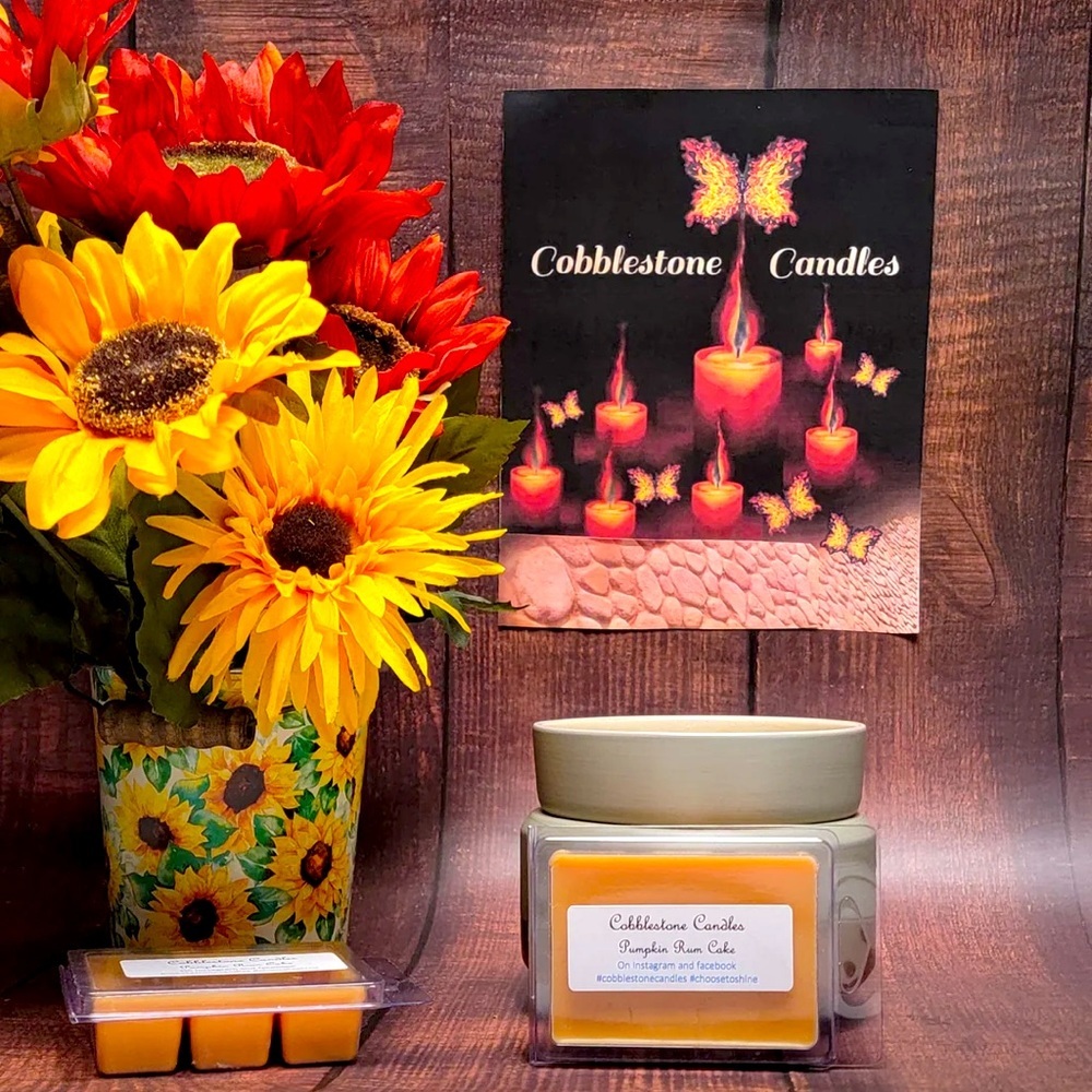 Pumpkin 🎃 Rum Cake Soy Wax Melt home scent Cobblestone Candles